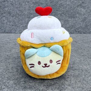 Anirollz Kittiroll Cat Roll In Cupcake Red Hearth 7" Soft Plush Toy Collectible